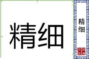 精细的意思、造句、近义词
