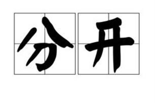 分开的意思、造句、反义词