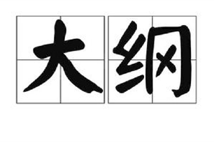 大纲的意思、造句、反义词