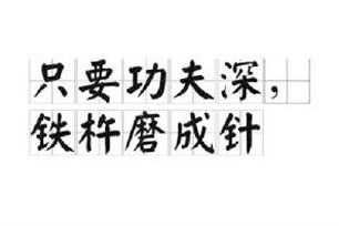 只要功夫深,铁杵磨成针