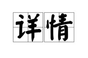详情的意思、造句、反义词
