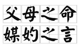 父母之命，媒妁之言