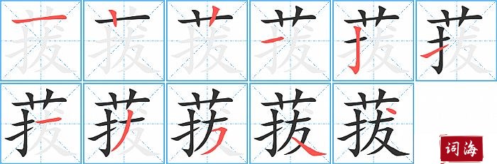菝字怎么写图解