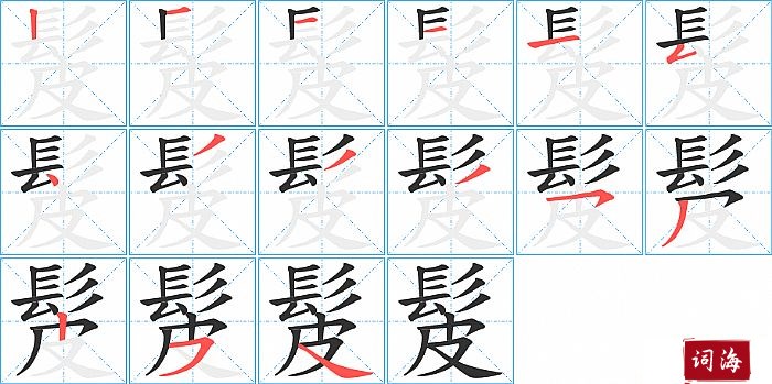 髲字怎么写图解