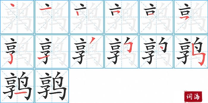 鹑字怎么写图解