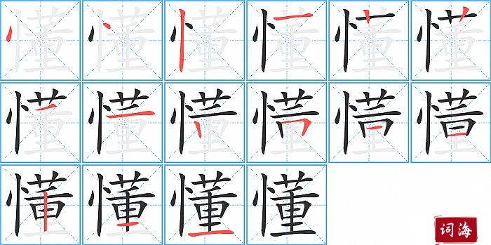懂字怎么写图解