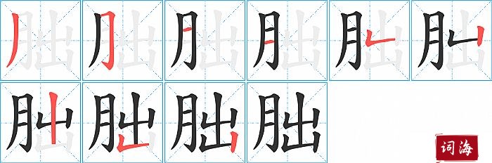朏字怎么写图解