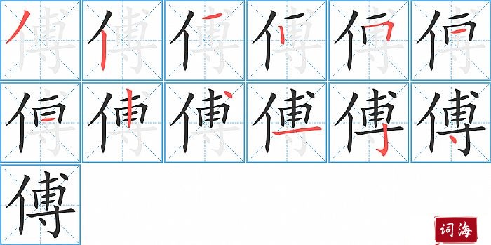 傅字怎么写图解