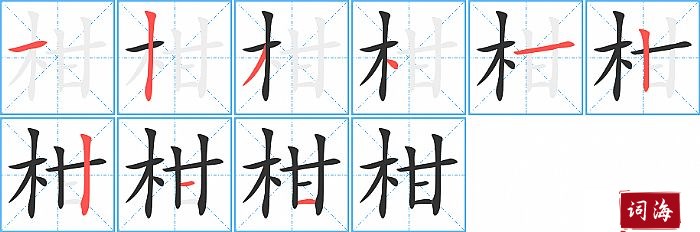 柑字怎么写图解