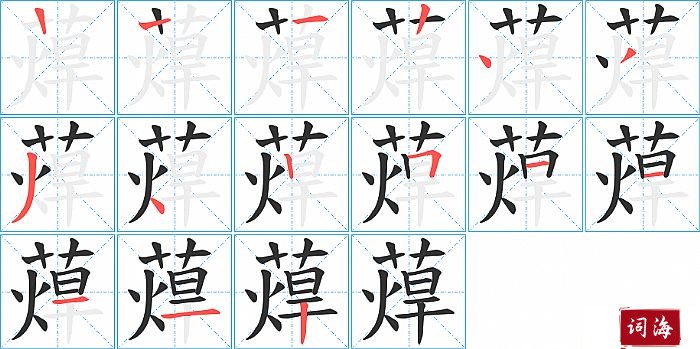 蔊字怎么写图解