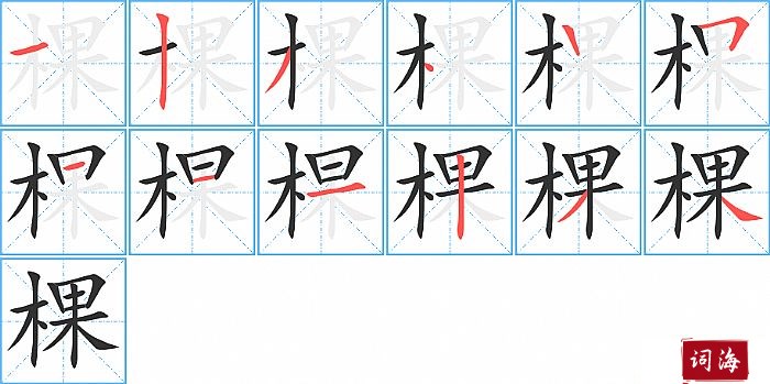 棵字怎么写图解