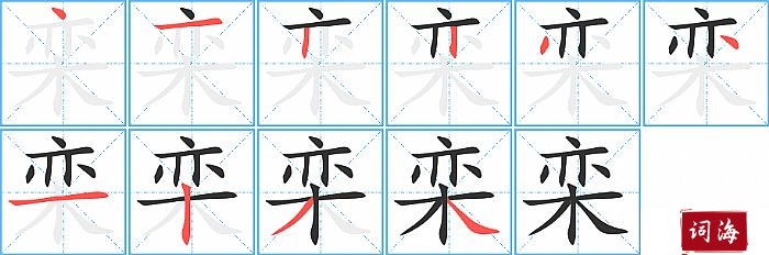 栾字怎么写图解