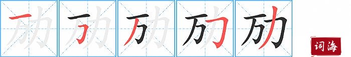 劢字怎么写图解