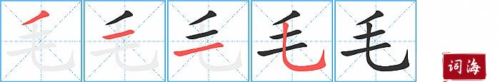 毛字怎么写图解