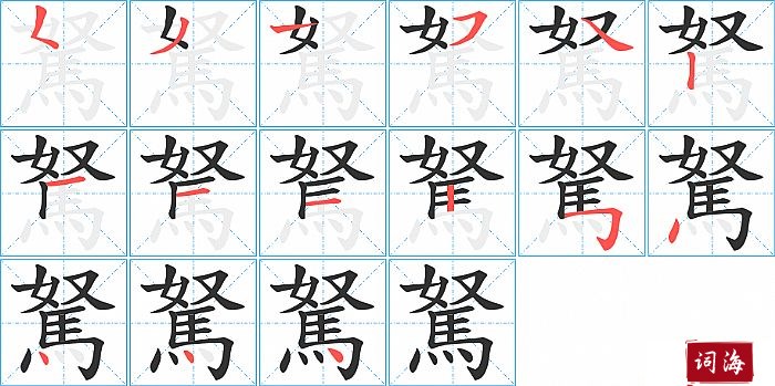 駑字怎么写图解
