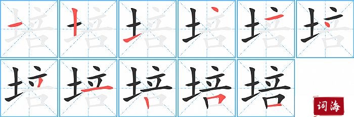 培字怎么写图解