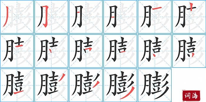 膨字怎么写图解