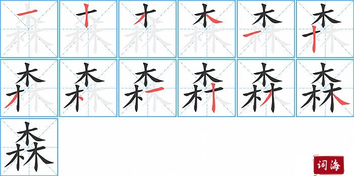 森字怎么写图解