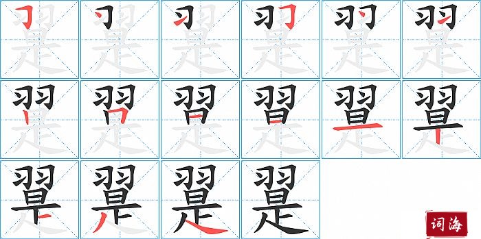 翨字怎么写图解