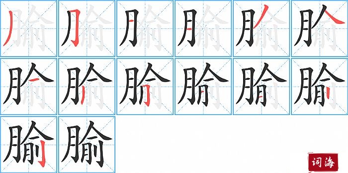 腧字怎么写图解