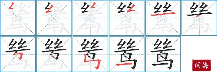 鸶字怎么写图解