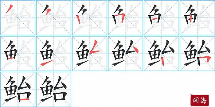 鲐字怎么写图解