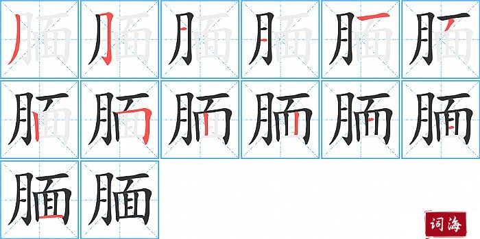 腼字怎么写图解