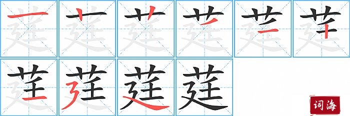 莛字怎么写图解