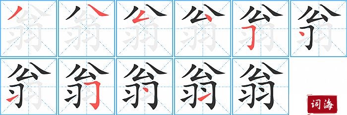 翁字怎么写图解