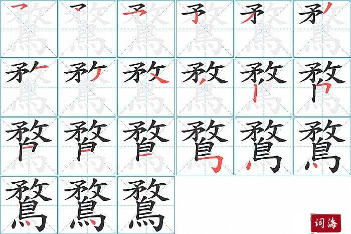 鶩字怎么写图解