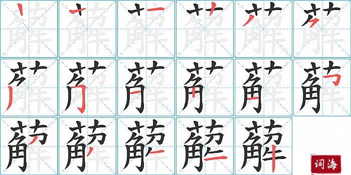 薢字怎么写图解