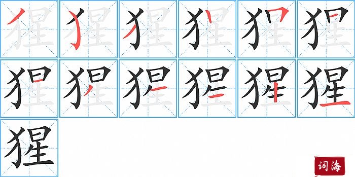 猩字怎么写图解