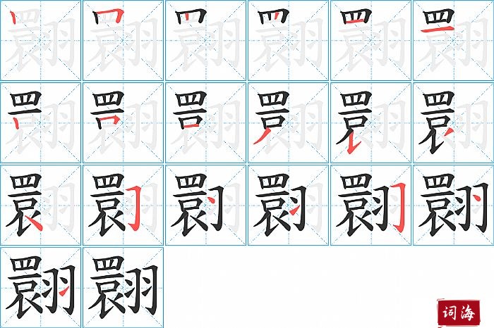 翾字怎么写图解