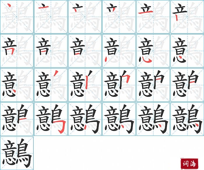 鷾字怎么写图解