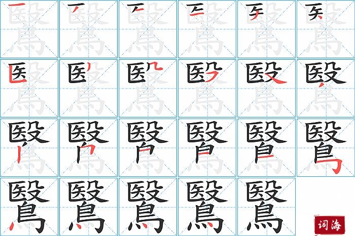 鷖字怎么写图解