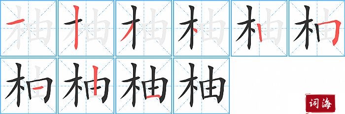 柚字怎么写图解