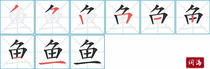 鱼字怎么写图解