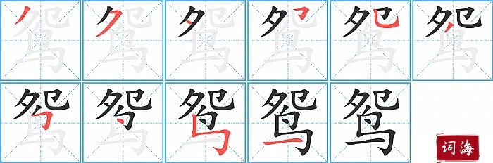 鸳字怎么写图解