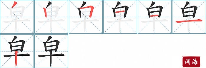 皁字怎么写图解